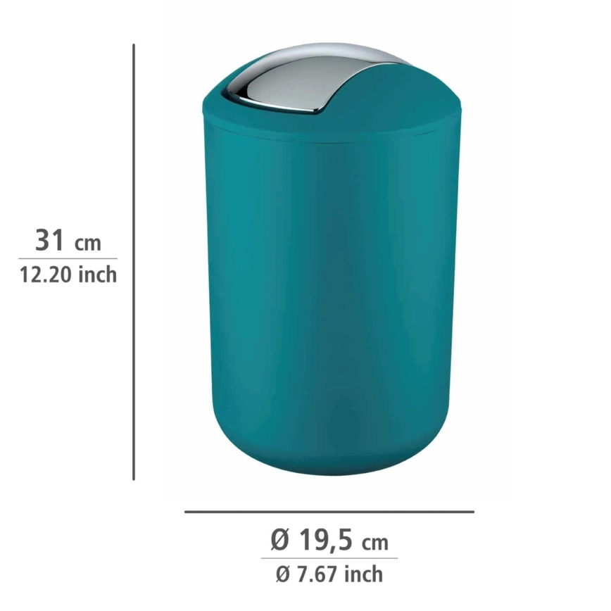 WENKO 21227100 - Koš za smeti BRASIL 19,5x31 cm turkizna/sijajni krom