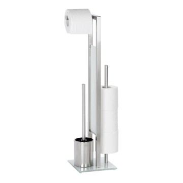 WENKO 21564100 - WC ščetka RIVALTA 18x70 cm iz nerjavečega jekla/srebrna/bela/črna