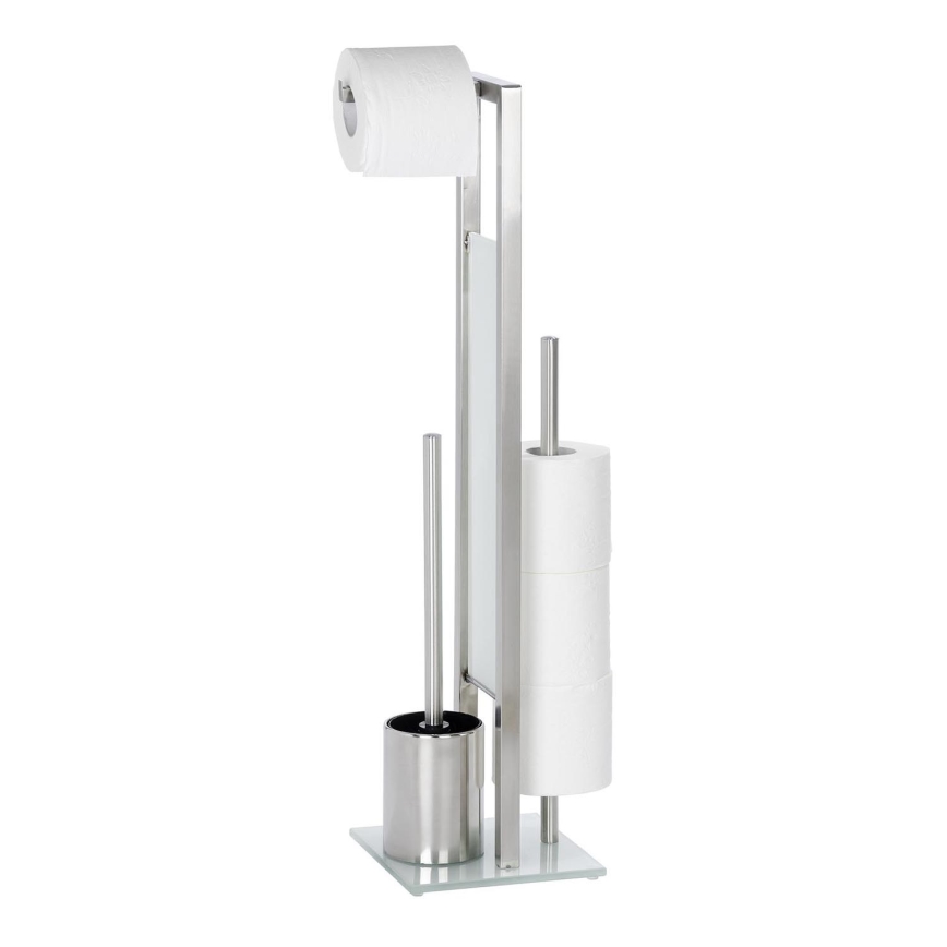 WENKO 21564100 - WC ščetka RIVALTA 18x70 cm iz nerjavečega jekla/srebrna/bela/črna