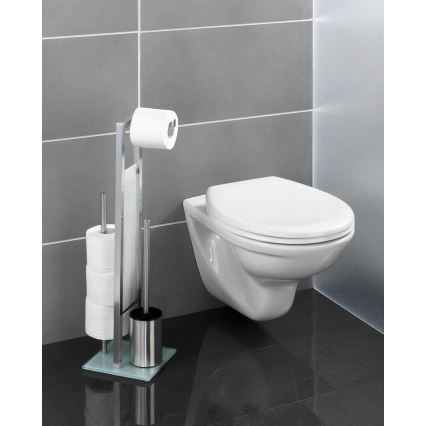 WENKO 21564100 - WC ščetka RIVALTA 18x70 cm iz nerjavečega jekla/srebrna/bela/črna