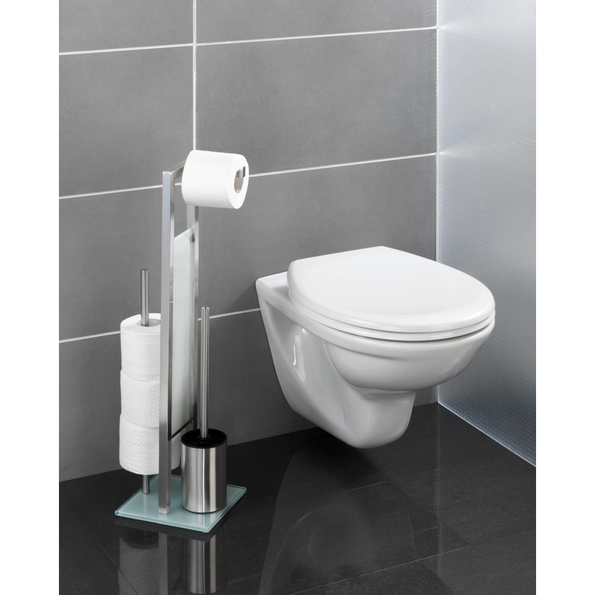 WENKO 21564100 - WC ščetka RIVALTA 18x70 cm iz nerjavečega jekla/srebrna/bela/črna