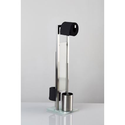 WENKO 21564100 - WC ščetka RIVALTA 18x70 cm iz nerjavečega jekla/srebrna/bela/črna