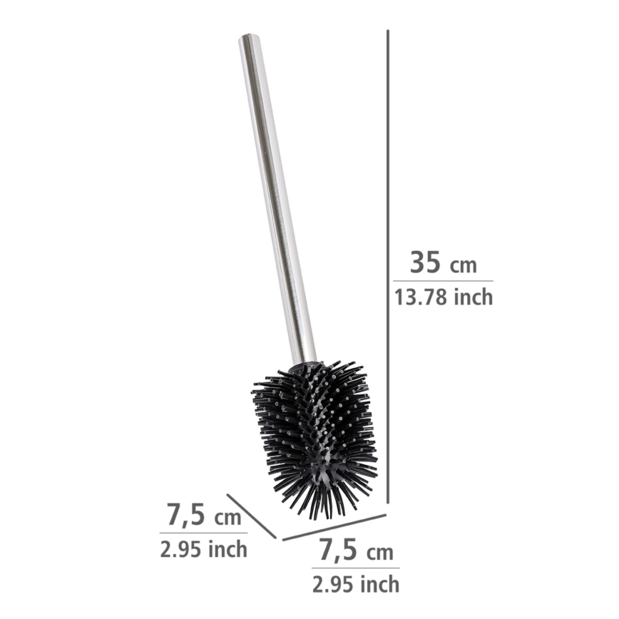 WENKO 21799100 - WC ščetka 7,5x35 cm nerjaveče jeklo/srebrna/črna