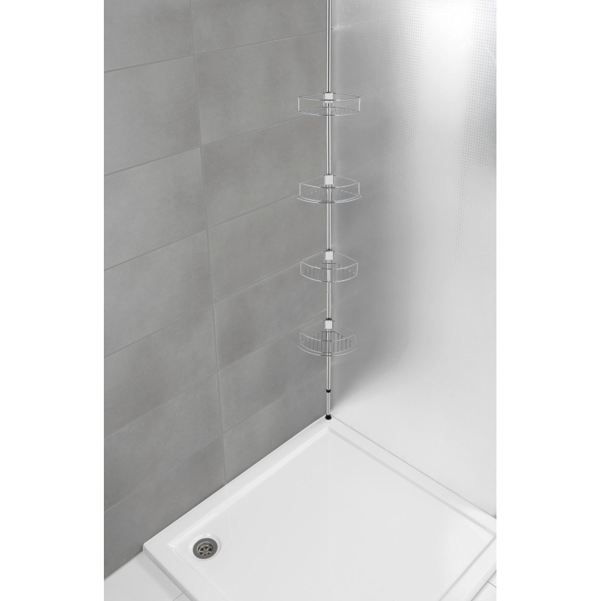 WENKO 21803100-Kotna polica DOLCEDO 31x275 cm iz nerjavečega jekla/sijajni krom