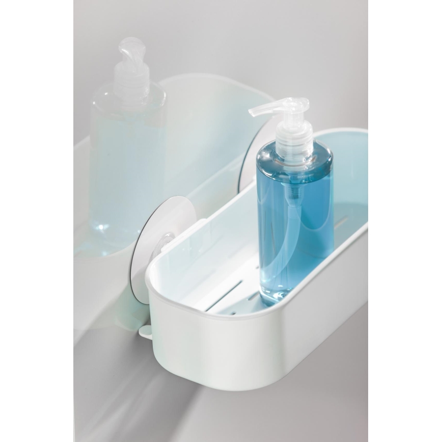 WENKO 21824100-Polica OSIMO iz plastike 27x12 cm bela/prozorna