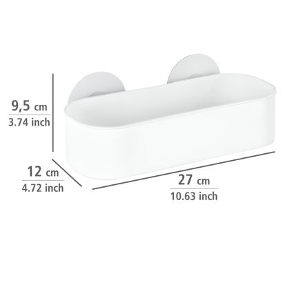 WENKO 21824100-Polica OSIMO plastika 27x12 cm bela/prozorna