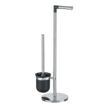 WENKO 21836800 - WC krtača PARUS 25,5 x 57 cm, nerjaveče jeklo/srebrna/črna