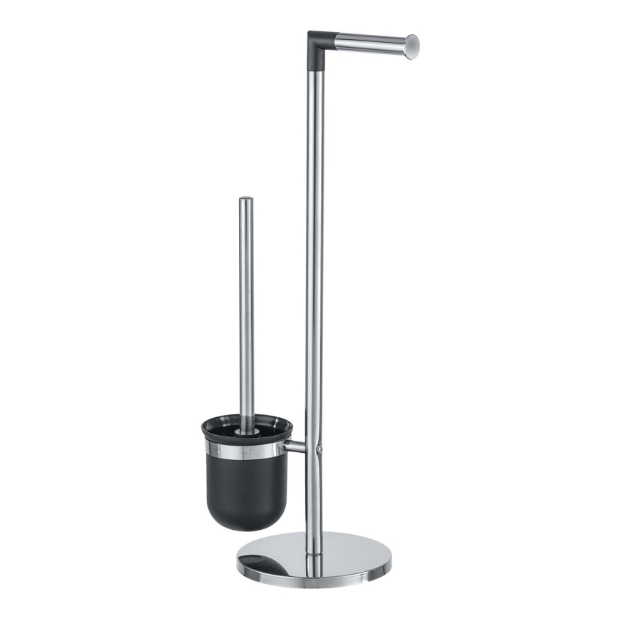 WENKO 21836800 - WC krtača PARUS 25,5 x 57 cm, nerjaveče jeklo/srebrna/črna