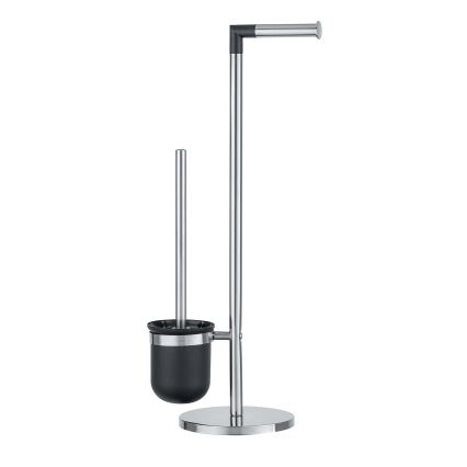 WENKO 21836800 - WC krtača PARUS 25,5 x 57 cm, nerjaveče jeklo/srebrna/črna