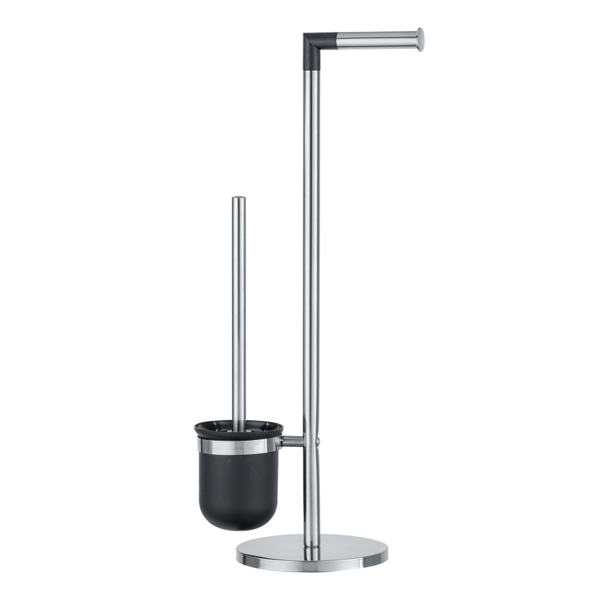 WENKO 21836800 - WC krtača PARUS 25,5 x 57 cm, nerjaveče jeklo/srebrna/črna