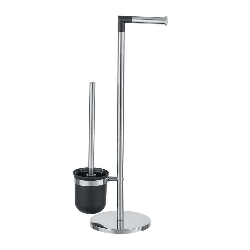 WENKO 21836800 - WC krtača PARUS 25,5 x 57 cm, nerjaveče jeklo/srebrna/črna