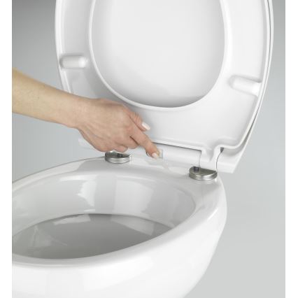 WENKO 21903100-WC sedež za WC SAMOS 44,5x37,5 cm bela/srebrna