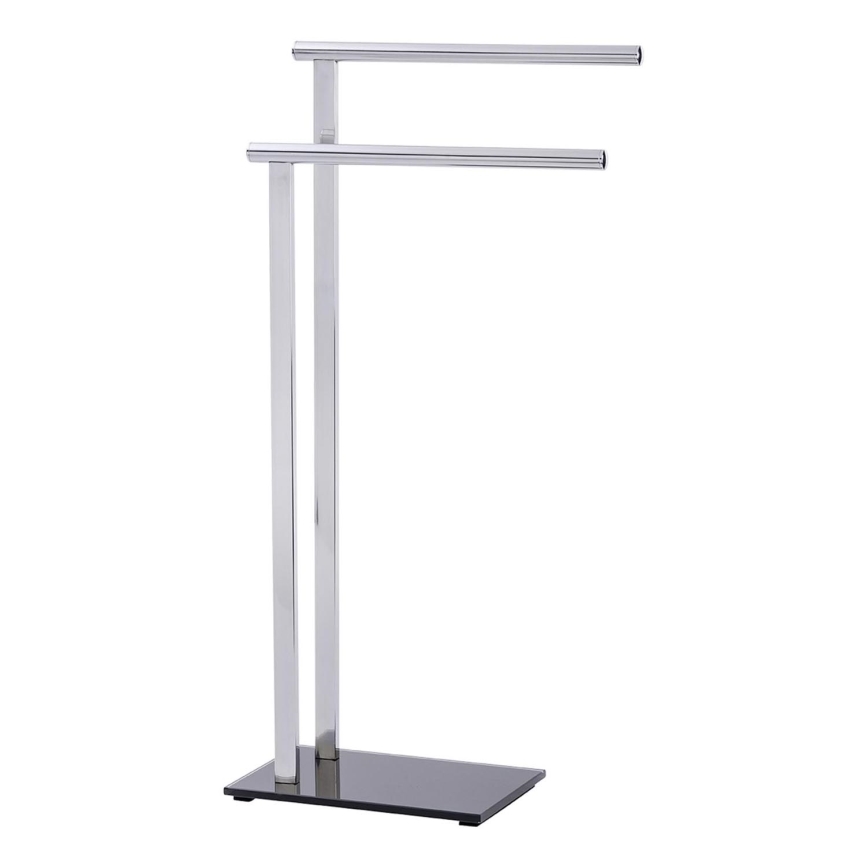 WENKO 22090100 - Stojalo za brisače LAVA 42x81 cm nerjaveče jeklo/srebrna/črna