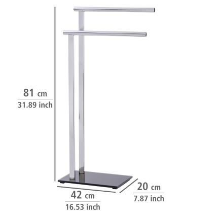 WENKO 22090100 - Stojalo za brisače LAVA 42x81 cm nerjaveče jeklo/srebrna/črna