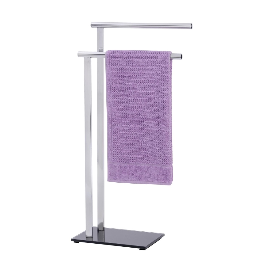WENKO 22090100 - Stojalo za brisače LAVA 42x81 cm nerjaveče jeklo/srebrna/črna