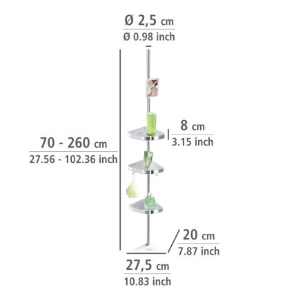 WENKO 22124100-Kotni element PREMIUM 27,5x260 cm srebrna