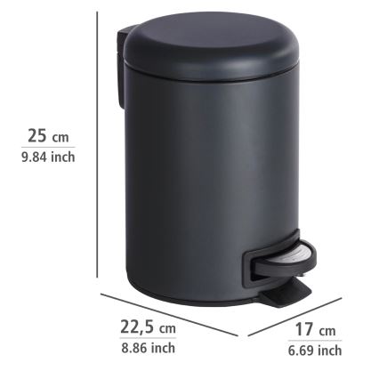 WENKO 22143800 - Koš LEMAN 17x25 cm črn