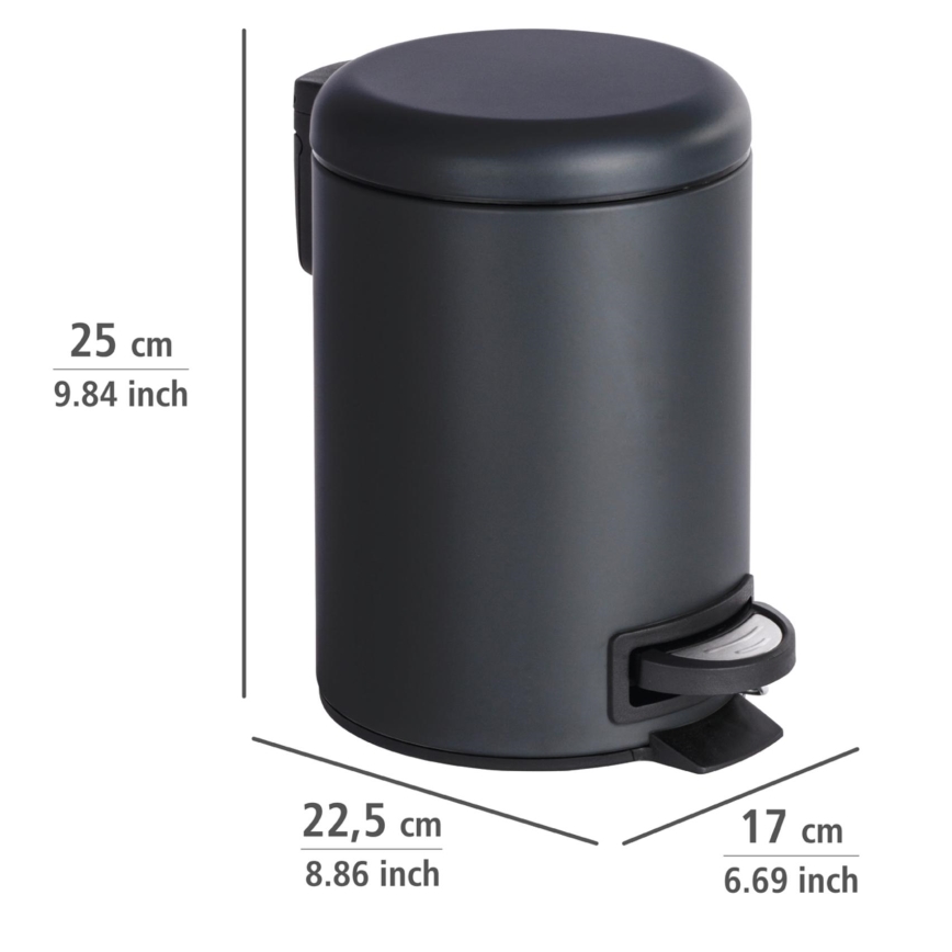 WENKO 22143800 - Koš LEMAN 17x25 cm črn