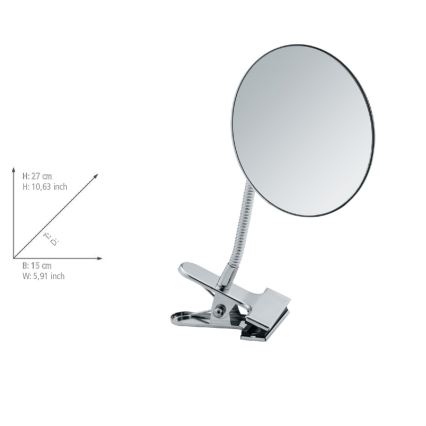 WENKO 22195100 - Kozmetično ogledalo CLIP 15x27 cm sijajni krom