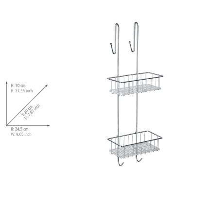 WENKO 22213100 - Stojalo ALDO 24,5x70 cm nerjaveče jeklo/srebrna