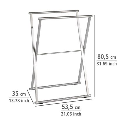 WENKO 22476100 - Stojalo za brisače LAVA 53,5x80,5 cm nerjaveče jeklo/srebrna