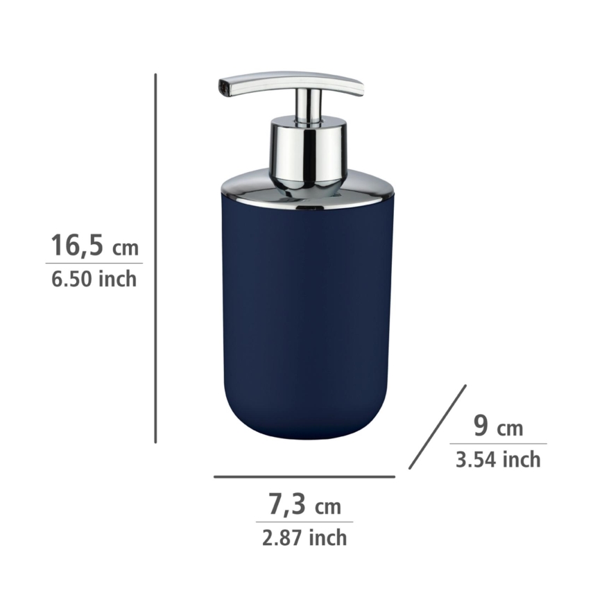 WENKO 22519100 - Dozator za milo BRASIL 320 ml moder/sijajni krom
