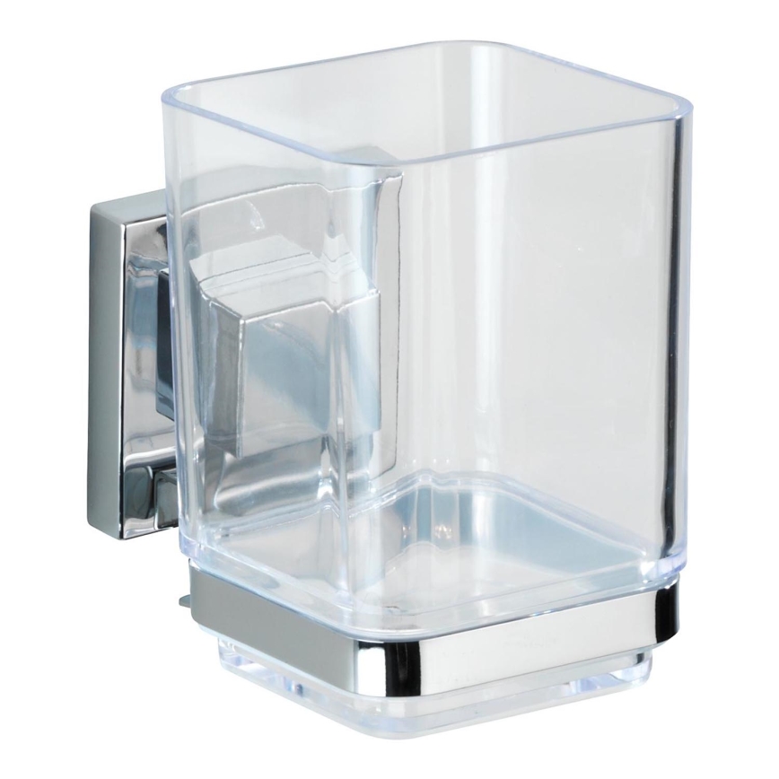 WENKO 22680100 -Lonček VACUUM-LOC QUADRO ED 7,5x10 cm srebrna/sijajni krom/prozoren