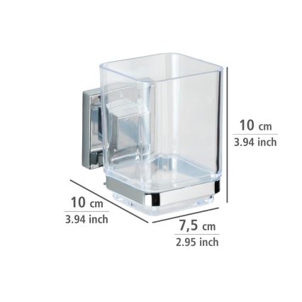 WENKO 22680100 -Lonček VACUUM-LOC QUADRO ED 7,5x10 cm srebrna/sijajni krom/prozoren