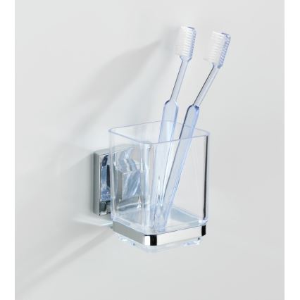 WENKO 22680100 -Lonček VACUUM-LOC QUADRO ED 7,5x10 cm srebrna/sijajni krom/prozoren