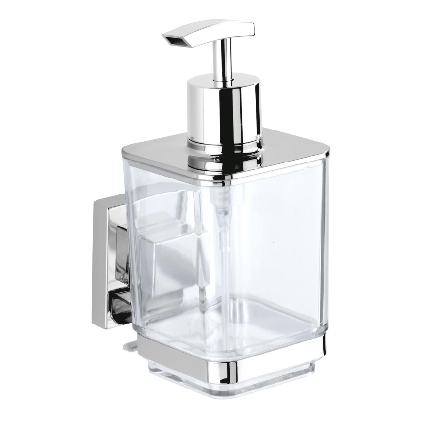WENKO 22683100-Dozator za milo VACUUM-LOC QUADRO ED 7,5x16 cm srebrna/sijajni.krom