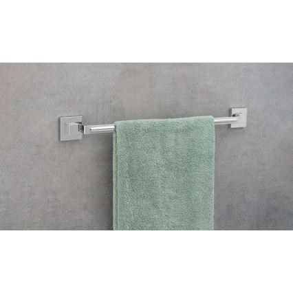 WENKO 22684100 - Nosilec za brisače VACUUM-LOC QUADRO ED 60,5 x 6 cm, srebrne barve / poliran krom