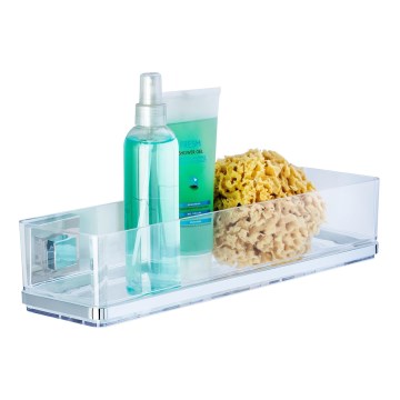 WENKO 22685100 - polica VACUUM-LOC QUADRO ED 38,5 x 14,5 cm, srebrna/krom v visokem sijaju