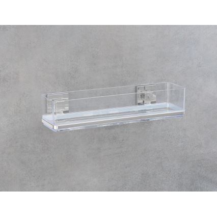 WENKO 22685100 - polica VACUUM-LOC QUADRO ED 38,5 x 14,5 cm, srebrna/krom v visokem sijaju