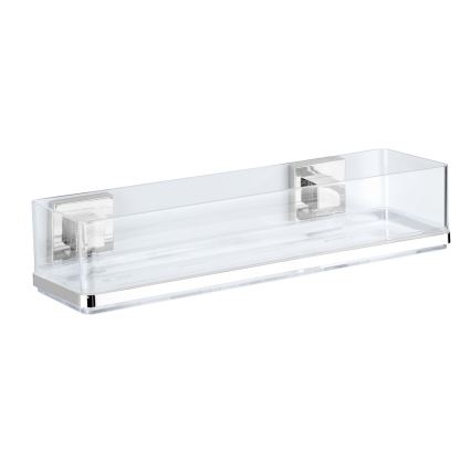 WENKO 22685100 - polica VACUUM-LOC QUADRO ED 38,5 x 14,5 cm, srebrna/krom v visokem sijaju