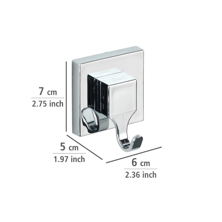 WENKO 22688100-Kavelj VACUUM-LOC QUADRO ED 6x7 cm srebrna/sijajni krom