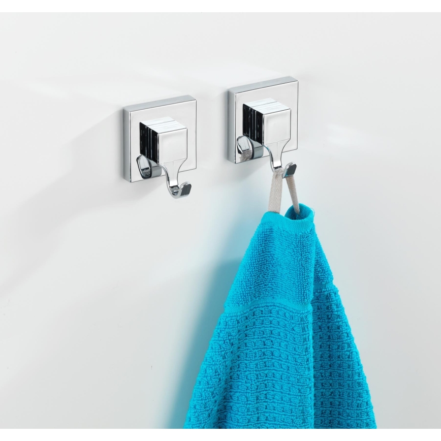 WENKO 22688100-Kavelj VACUUM-LOC QUADRO ED 6x7 cm srebrna/sijajni krom