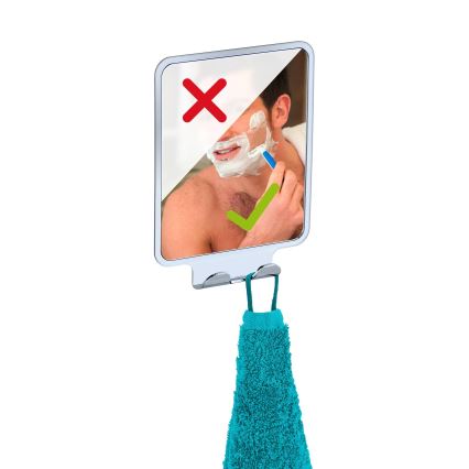WENKO 22693100 - Kozmetično ogledalo VACUUM-LOC QUADRO ED 14x19,5 cm sijajni krom
