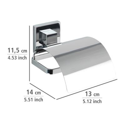 WENKO 22696100-Nosilec toaletnega papirja VACUUM-LOC QUADRO ED 13x14 cm sijajni krom