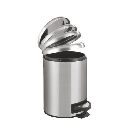 WENKO 22702100 - Koš za smeti LEMAN 17x25 cm nerjaveče jeklo/satiniran/črna