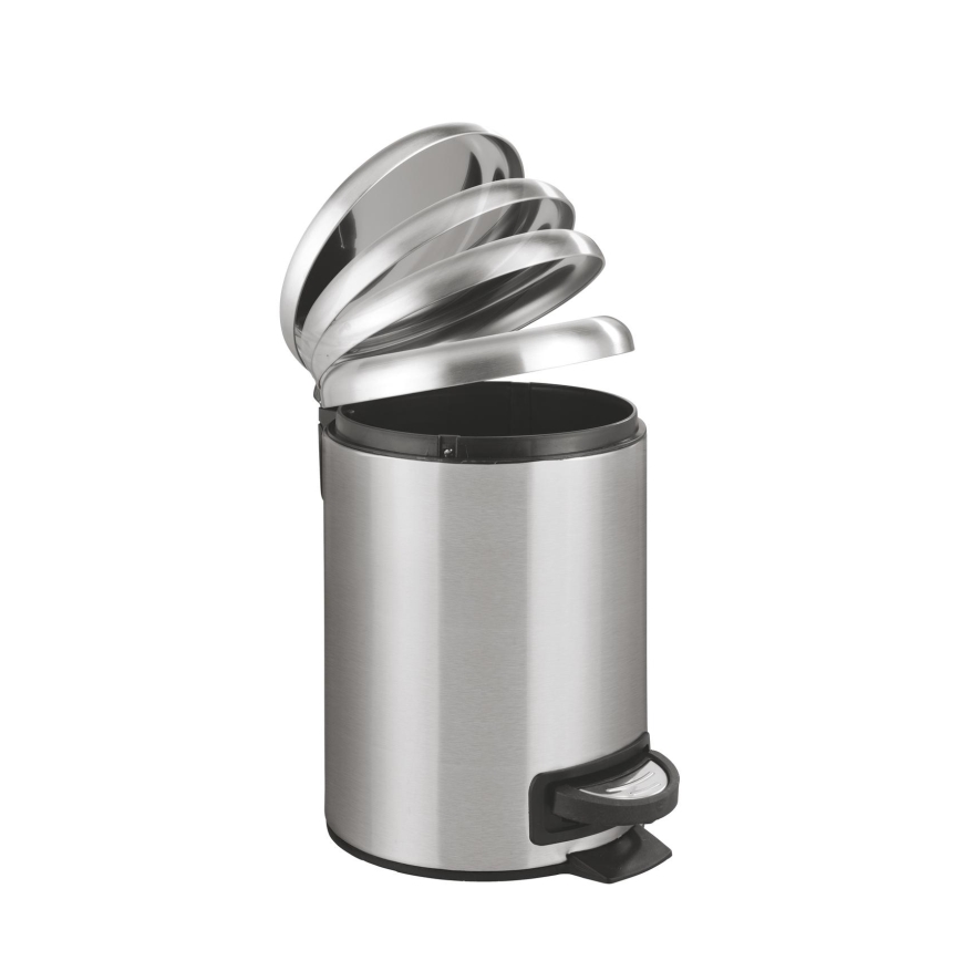 WENKO 22702100 - Koš za smeti LEMAN 17x25 cm nerjaveče jeklo/satiniran/črna