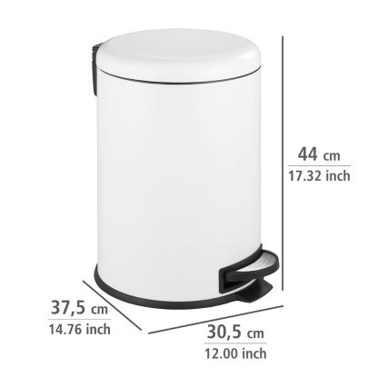 WENKO 22708100 - Koš LEMAN 30,5x44 cm bela/črna