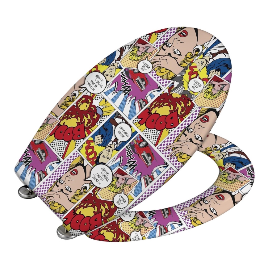 WENKO 22797100-WC WC sedež POP-ART 45x38 cm večbarven/srebrn