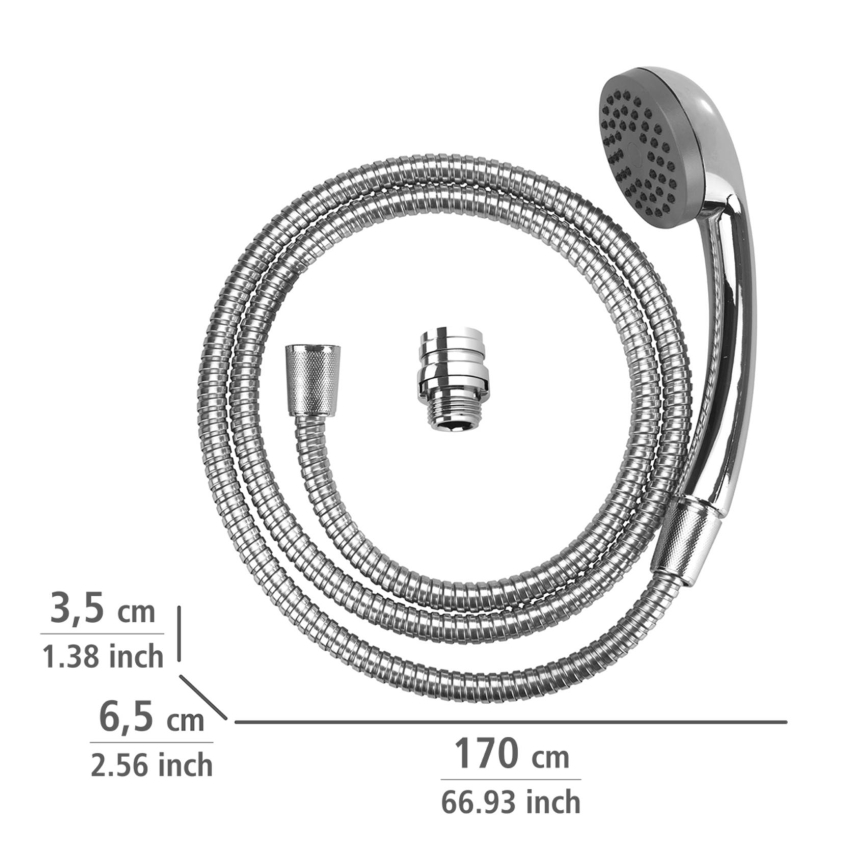 WENKO 22866100 - Tuš UNIVERSAL 170x6,5 cm sijajni krom/srebrna/siva