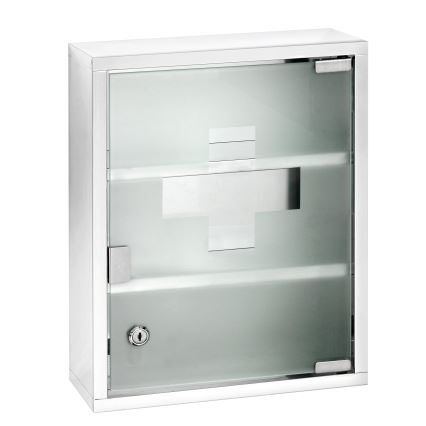 WENKO 22924100 - Medicinska omarica 30x40 cm iz nerjavečega jekla/srebrna