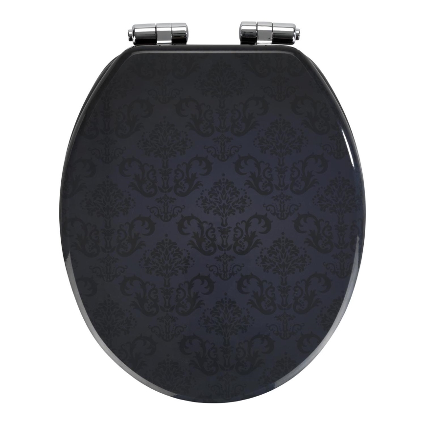 WENKO 22977100-Toaletno sedalo BELLEVUE 35,5x42,5 cm antracit/srebrna