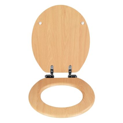 WENKO 22979100-WC sedež NARAVNA BUKOVINA 35,5x42,5 cm rjava/srebrna
