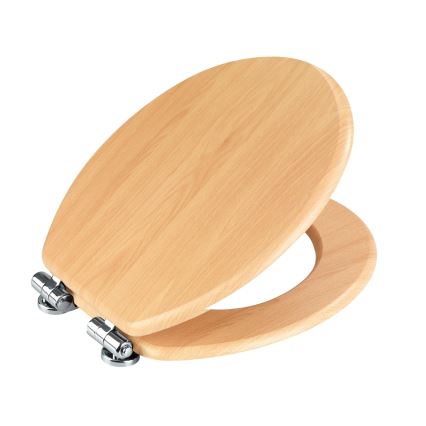 WENKO 22979100-WC sedež NARAVNA BUKOVINA 35,5x42,5 cm rjava/srebrna