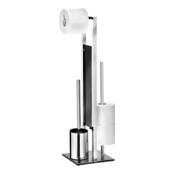 WENKO 22983100 - WC ščetka RIVALTA 18x70 cm iz nerjavečega jekla/srebrna/črna