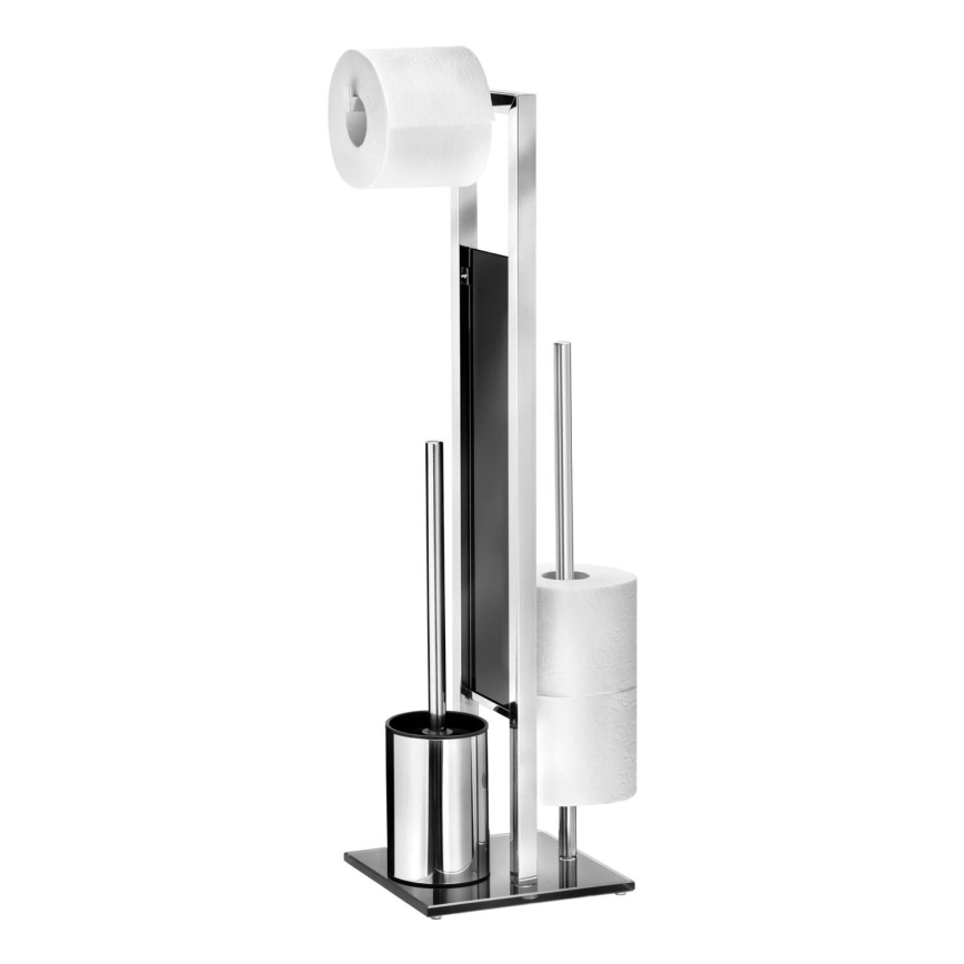 WENKO 22983100 - WC ščetka RIVALTA 18x70 cm iz nerjavečega jekla/srebrna/črna