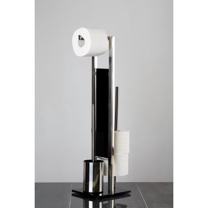 WENKO 22983100 - WC ščetka RIVALTA 18x70 cm iz nerjavečega jekla/srebrna/črna